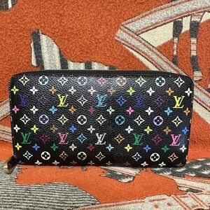 LOUIS VUITTON ❤️🌟CA0194 BLACK MURAKAMI ZIPPY WALLET ⭐️